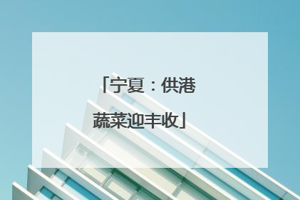 宁夏：供港蔬菜迎丰收